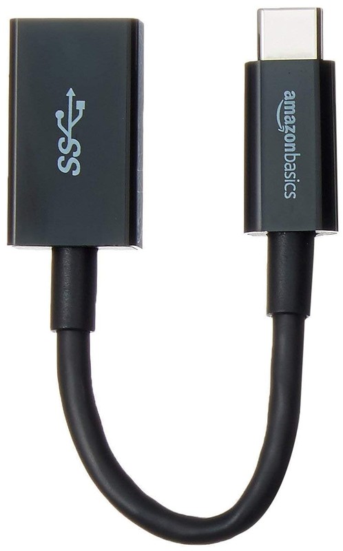 Amazon Basics USB 3.1 USB-C to USB-A Female Adapter Cable Pack of 1, Black