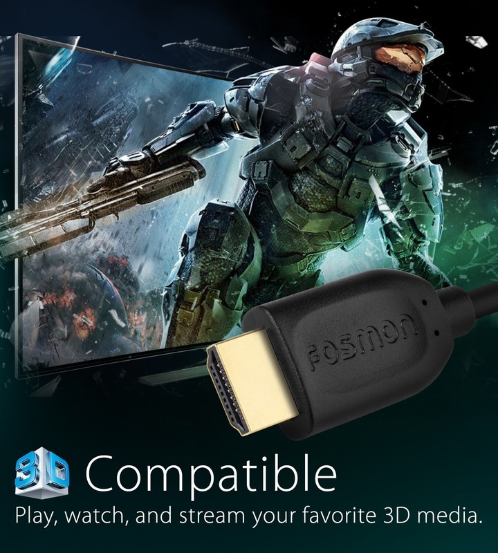 High Speed HDMI Gold Cable 2.0 HDTV Apple TV PS4 Xbox Nintendo Ethernet 4K 1080p gallery