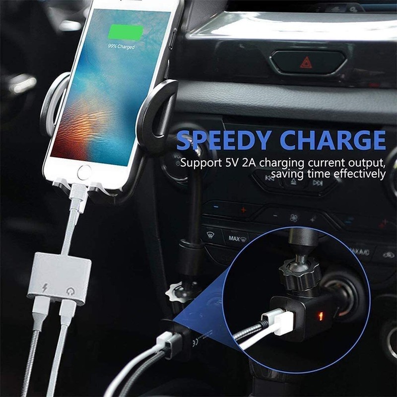2 in 1 Dual Adapter 3.5mm Headphone & Charger For iPhone 8 PLUS X XS XR 11 12 13 gallery