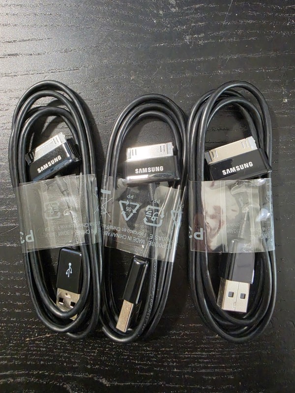 (Bulk Lot of 3pcs) Samsung USB to 30 Pin Charger Cable OEM for Galaxy TAB