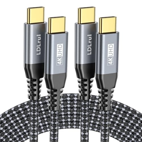USB C Cable [3FT, 2-Pack] 20Gbps High 3FT+3FT Black & Grey Straight Type C