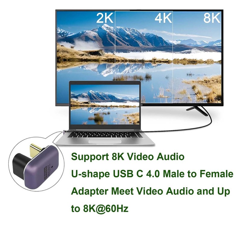 1x U USB C 4 Male to Female Extender Adapter 240W 40Gbps 8K Video Display Laptop gallery