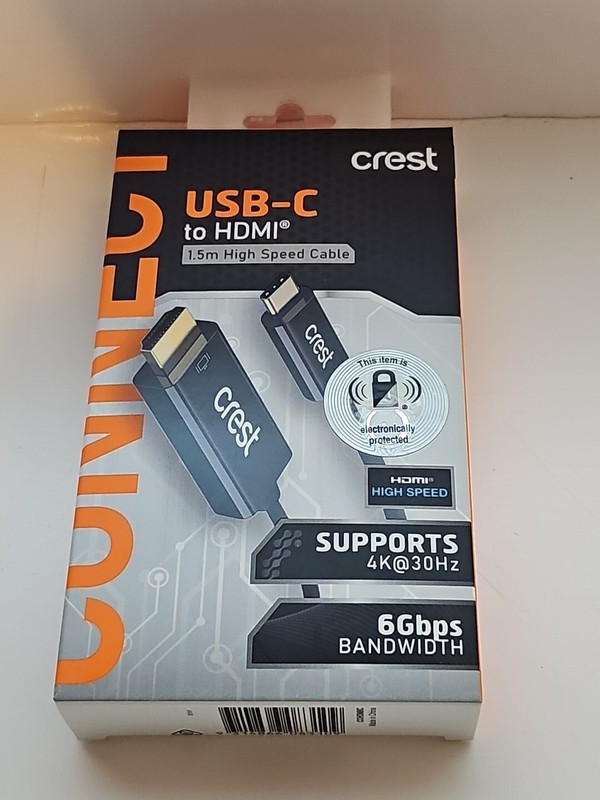 Crest HDMI To USB-C 1.5m High Speed Cable Black Supports 4K gallery