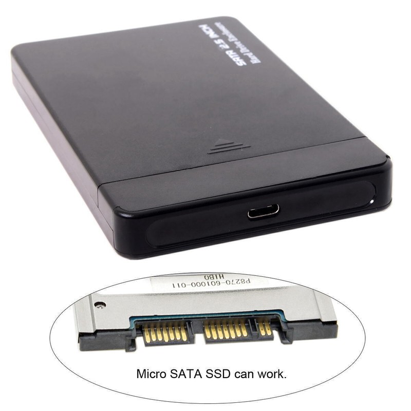 Cablecc USB3.1 USB-C to 1.8 inch Micro SATA 16pin 7+9 SSD to External Enclosure gallery