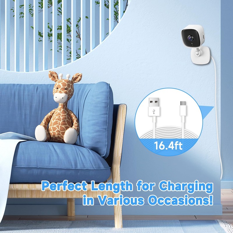 16.4ft/5M USB C Cable Charging Data Transfer Power Replacement Cord White gallery