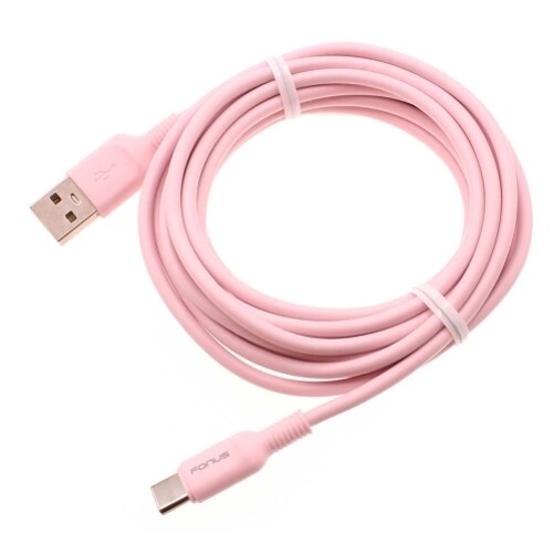 10ft Long USB-C Cable Pink Charger Cord Power Wire Type-C Fast for Smart Phones