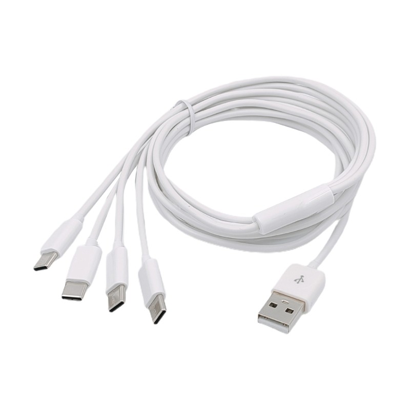 Durable High-Speed Charging Cord with 4 Type-C Male Plugs Multi Charger Cable