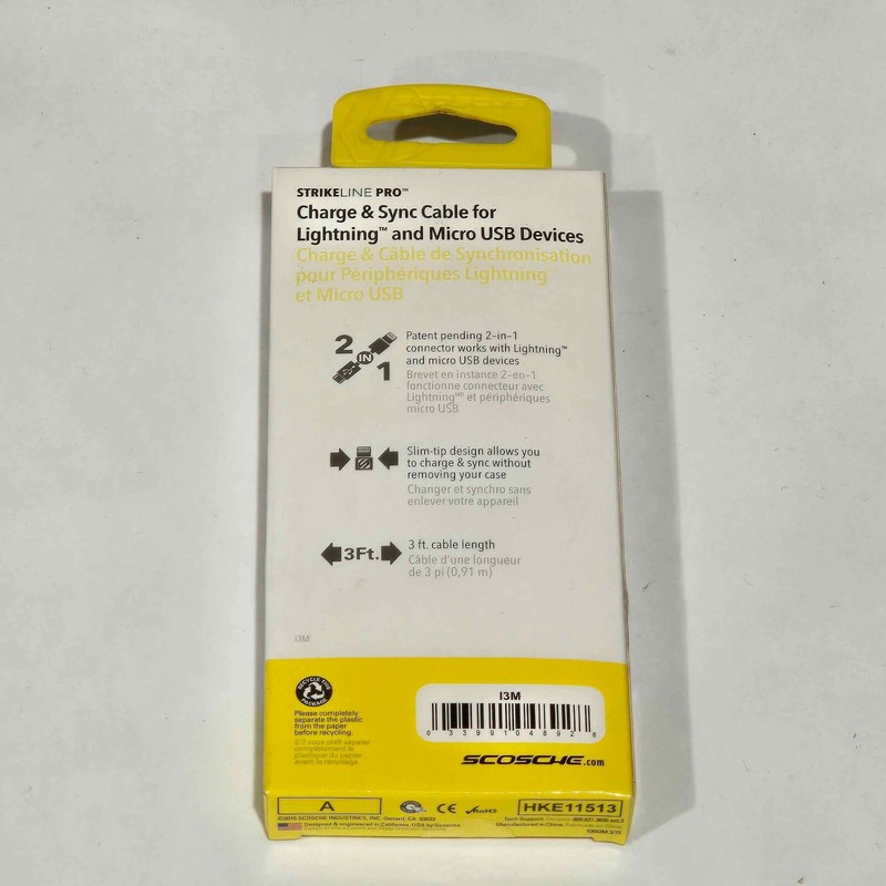 SCOSCHE I3M CHARGE & SYNC CABLE WITH MFi-CERTIFIED LIGHTNING CONNECTION - 3' ft gallery