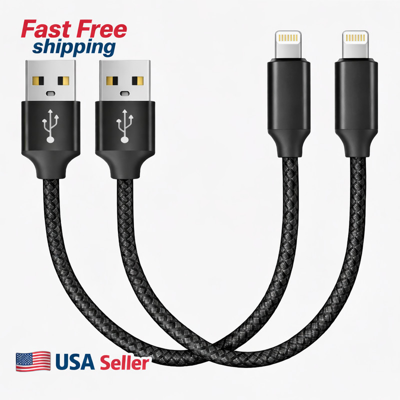 Apple Iphone Lightning USB Cable Mfi Certified New 3 Feet Fast Charge 2 Pack