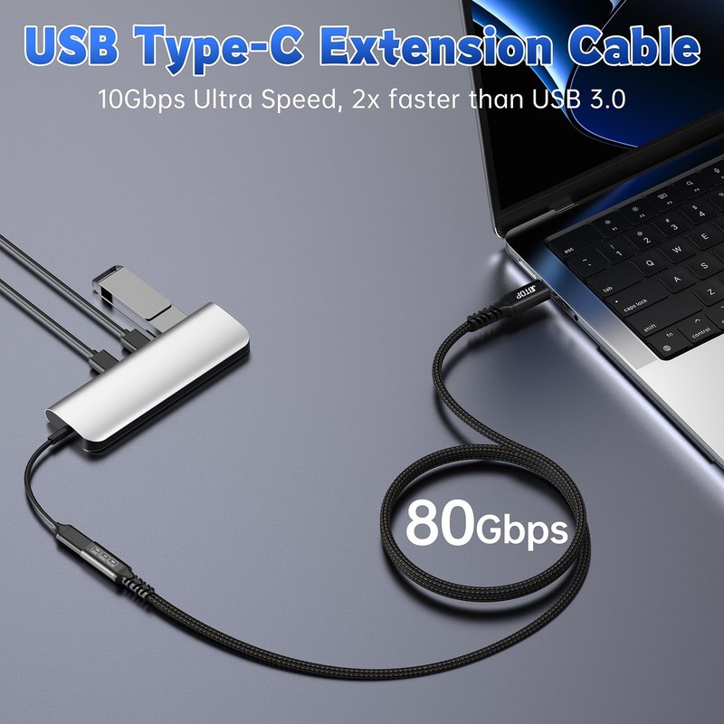 USB C Extension Cable 80Gbps 3.3ft, 240W Charging/80Gbps Data Transfer/16K Vi... gallery