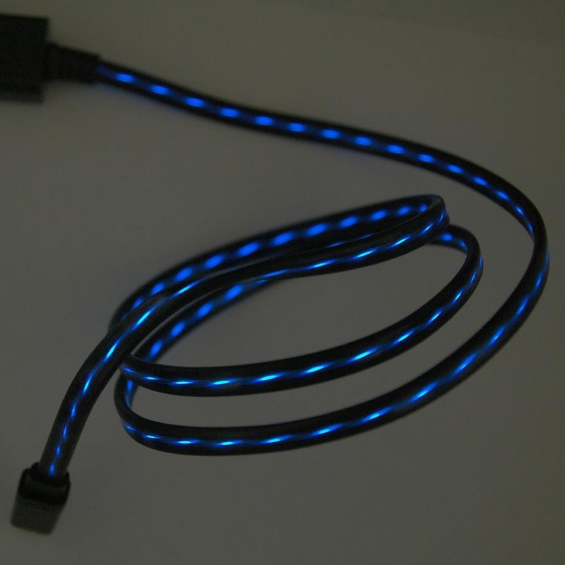 3Ft USB iPhone X/8/7/6s/6 Visible Data Sync Flowing LED Light up Charger Cable