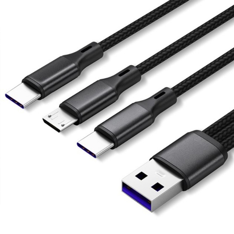 3 in1 Multi Charging Cable USB to Type C Micro USB Connector Fast Charging Cord gallery