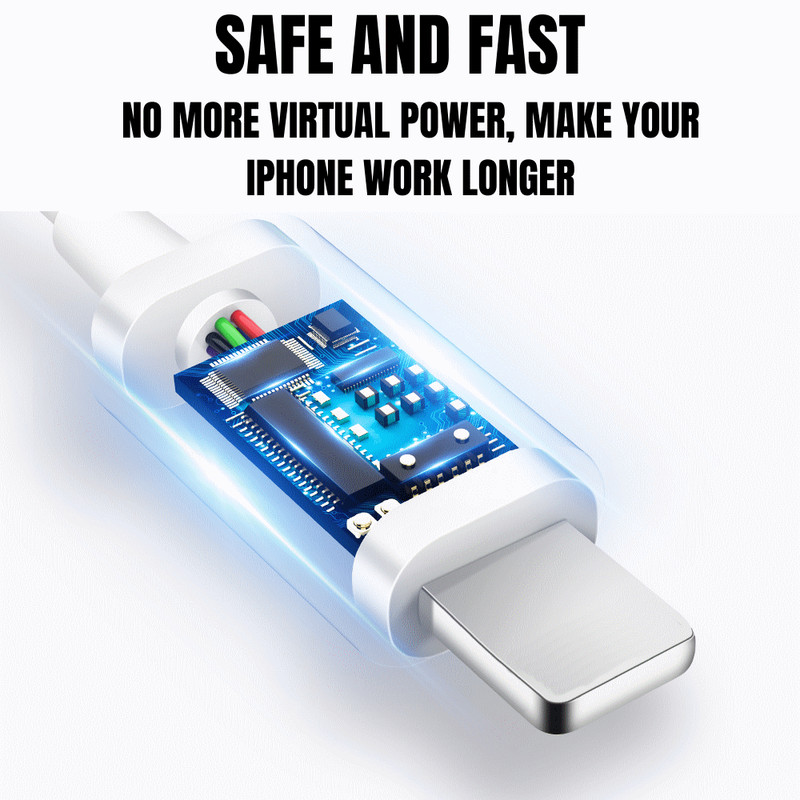 3/6FT USB Charging Cord Heavy Duty For iPhone 14/13/12/11/Pro/11/XS/8/7/6/SE Lot gallery