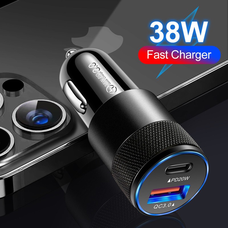38W USB Type-C PD Car Charger Fast Charge Adapter Cigarette Lighter Socket Lot gallery