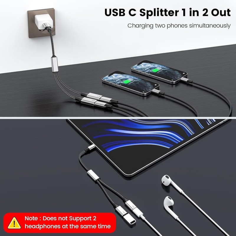 Versatile Dual USB C Splitter Adapter for Seamless Device Connectivity gallery