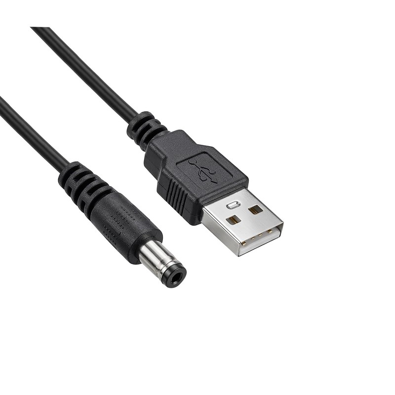 5-Pack USB to DC Power Cable, 5V DC 5.5mm x 2.1mm Round Barrel Plug Charging ... gallery