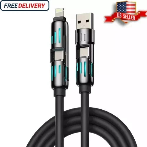 4 in 1 Multi-USB Charging Cable – MAX 240W Fast Charging/With USB A+ Type-C 5ft