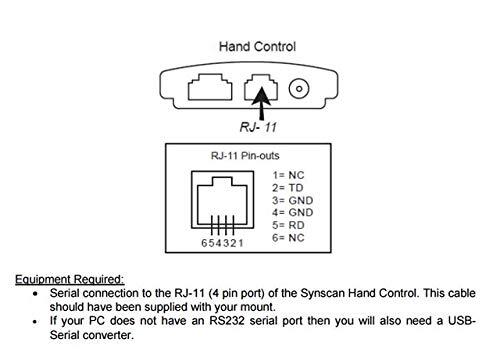 USB to RJ11 RJ12 Control Cable for Celestron Nexstar eq6 PC Link to Hand-Cont... gallery
