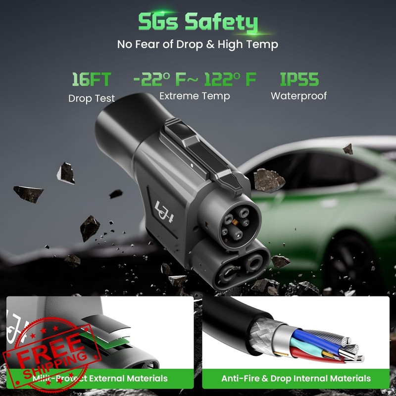 LJH NACS to CCS1 EV Charging Adapter 500A gallery