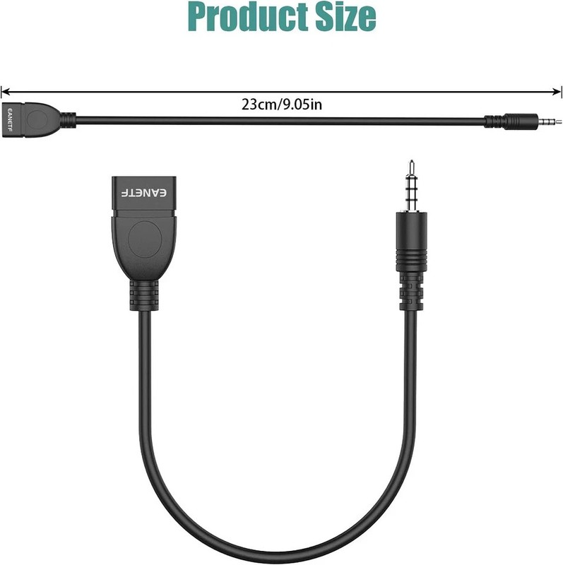 USB to Aux Audio Adapter, 3.5Mm Male to USB Female Adapter for Playing Music wit gallery