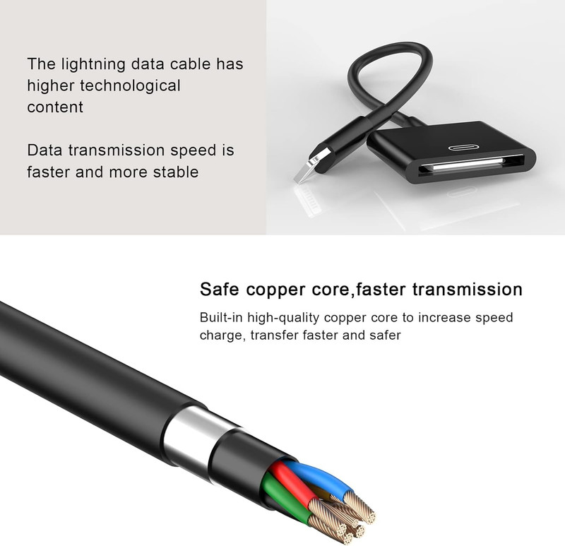 Lightning to 30 Pin Adapter for Iphone, [Apple Mfi Certified] 8-Pin to 30-Pin Fe gallery