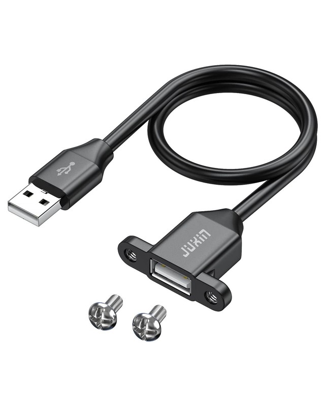 2 PCS 1.5ft USB 2.0 Male To Female Extension Cable Panel Mount Extender Cord gallery
