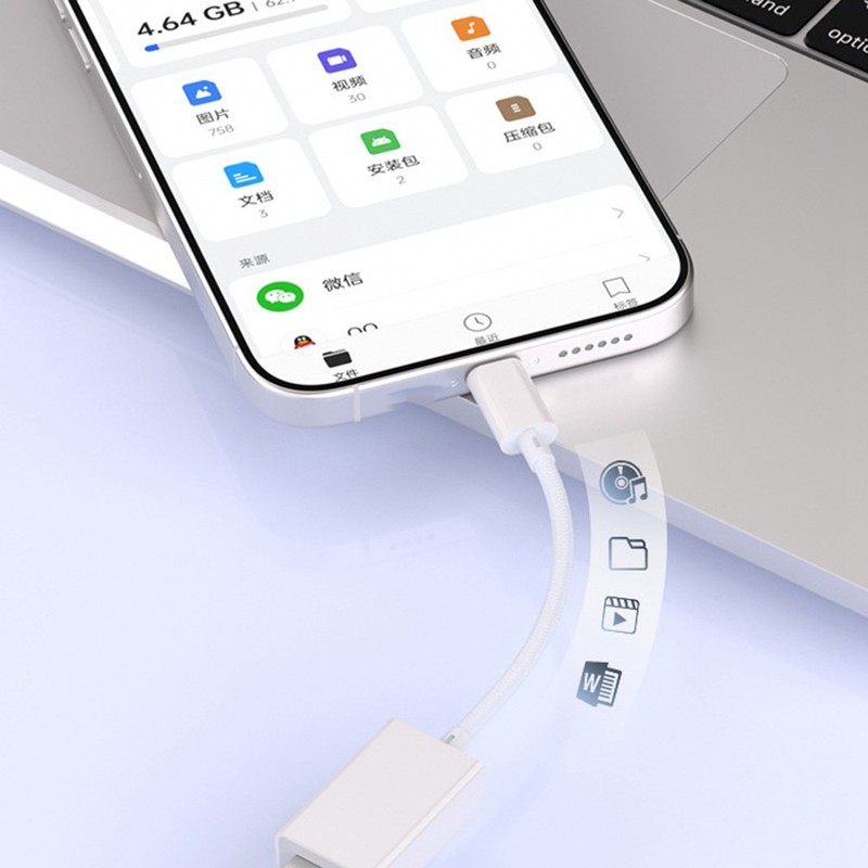 Mobile Phone Converter Adapter Cable to USB Flash Drive for 16/15 Android S9R6 gallery