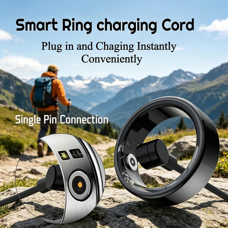 2 Pcs Magnetic Smart Ring Charger Cable, 4Mm 1-Pin Replacement Charging Cord for gallery