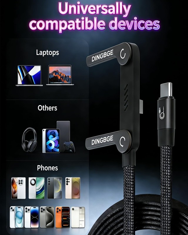 240W Stand Data Cable Invisible Holder Charger USB C to USB C Fast Charging F... gallery