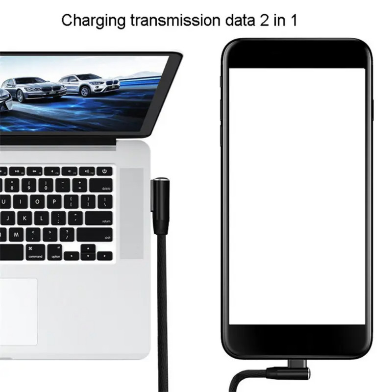 90 Degree Angle Fast Charge Micro USB Cable Sync Cord Charger for Samsung Galaxy gallery