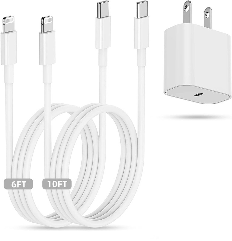 For iPhone 14 13 12 11 Pro Max XS XR 8 Type C 6+10 FT Cable USB-C Fast Charger