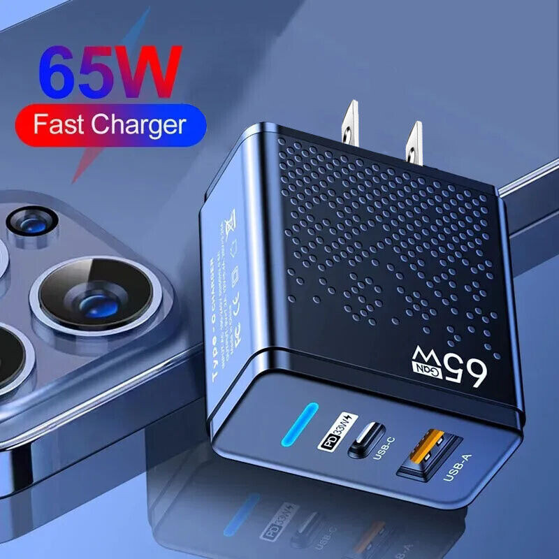 65W Fast Charging USB Type C Wall Charger For iPhone Samsung Google Motorola gallery