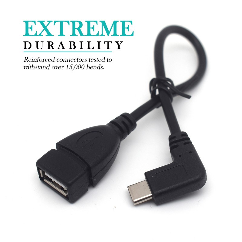60pcs USB 3.1 Type C Male 90°Right Angled to USB 2.0 A Female OTG Adapter Cable gallery