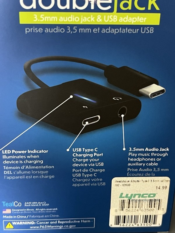⚡️ Doublejack 3.5mm Audio Jack & USB Adapter for iPhone iPad - New Boxed gallery