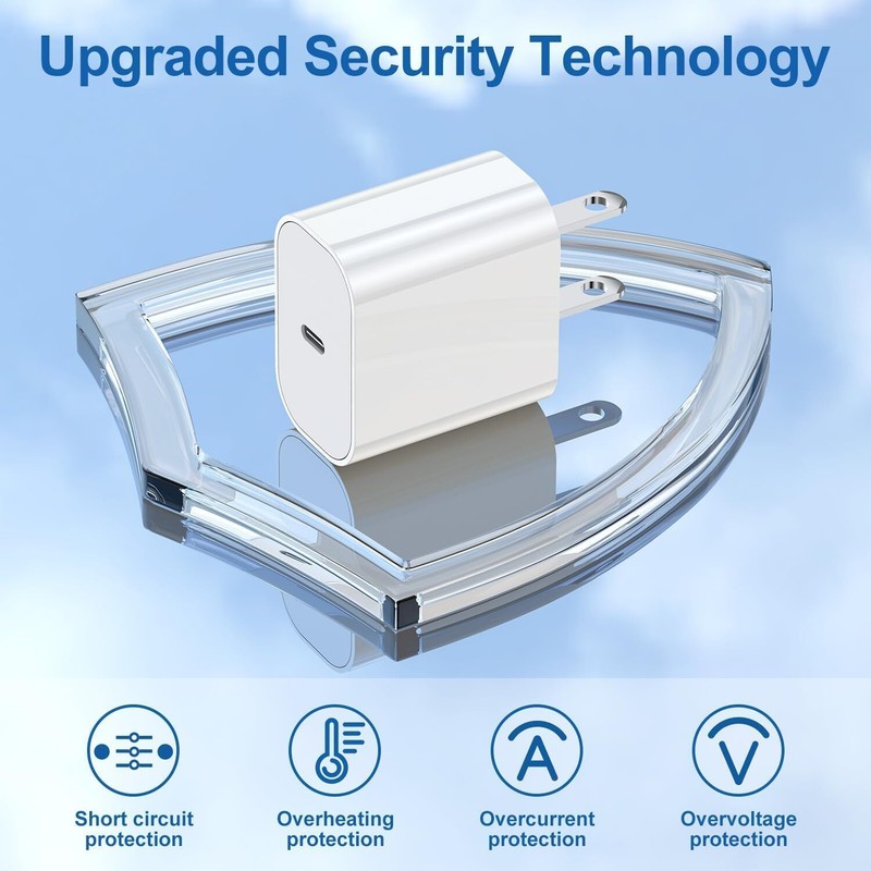 20W Fast Charger For iPhone 17 16 15 USB-C to USB-C Cable Type-C Charging Cord gallery