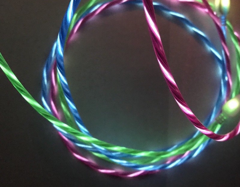CANDY FLOW MOVING LIGHT led charger cable for iPhone 8 7 6 plus 5s MICRO USB B C gallery