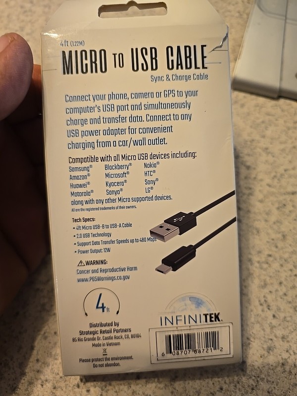 4 FT. MICRO USB CABLE INFINITEK gallery