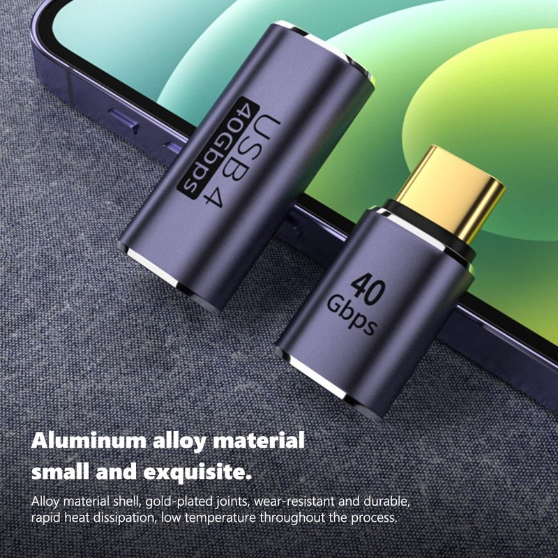 90 Right Angle USB C to USB C Adapter Type C Fast Charging Converter 40Gbps 100W gallery
