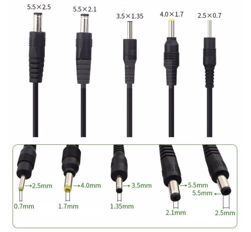 USB to 2.5/4.0/5.5mm/mini/micro Round Hole Connector DC Charger Power Cable Cord gallery