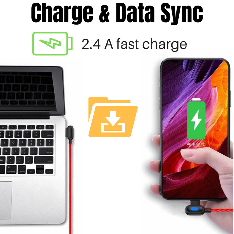 3Pack 90° 6Ft For iPhone 13 12 11 XR X 8 7 iPad Charger Cord USB Charging Cable gallery