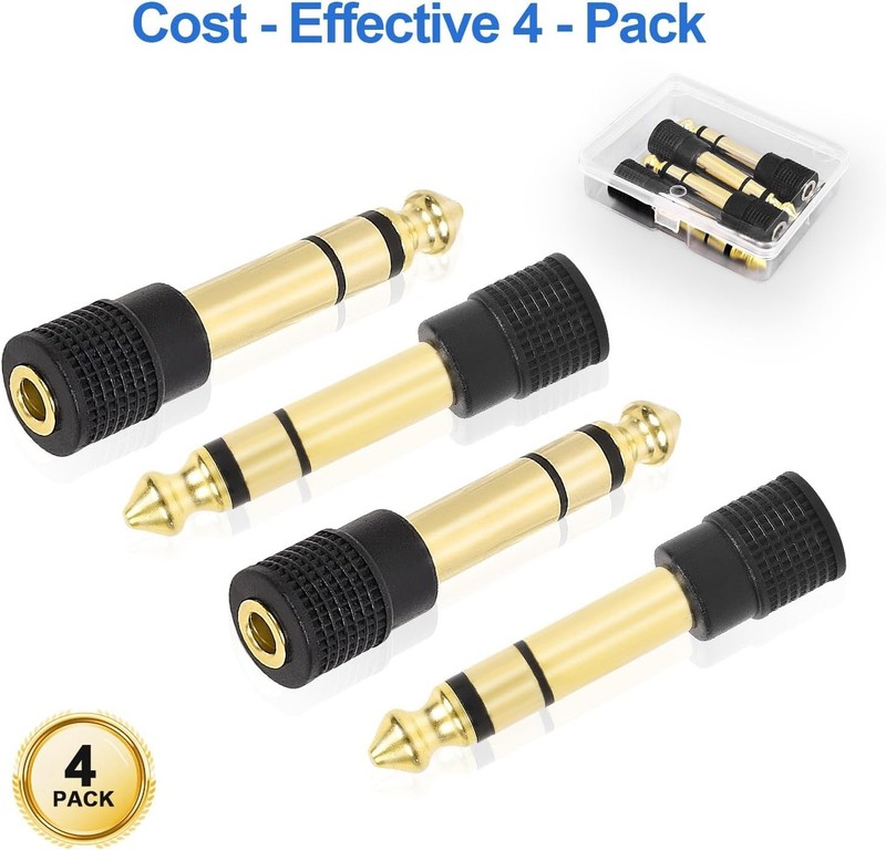 4-Pack 3.5mm to 1/4" Headphone Jack Adapter gallery