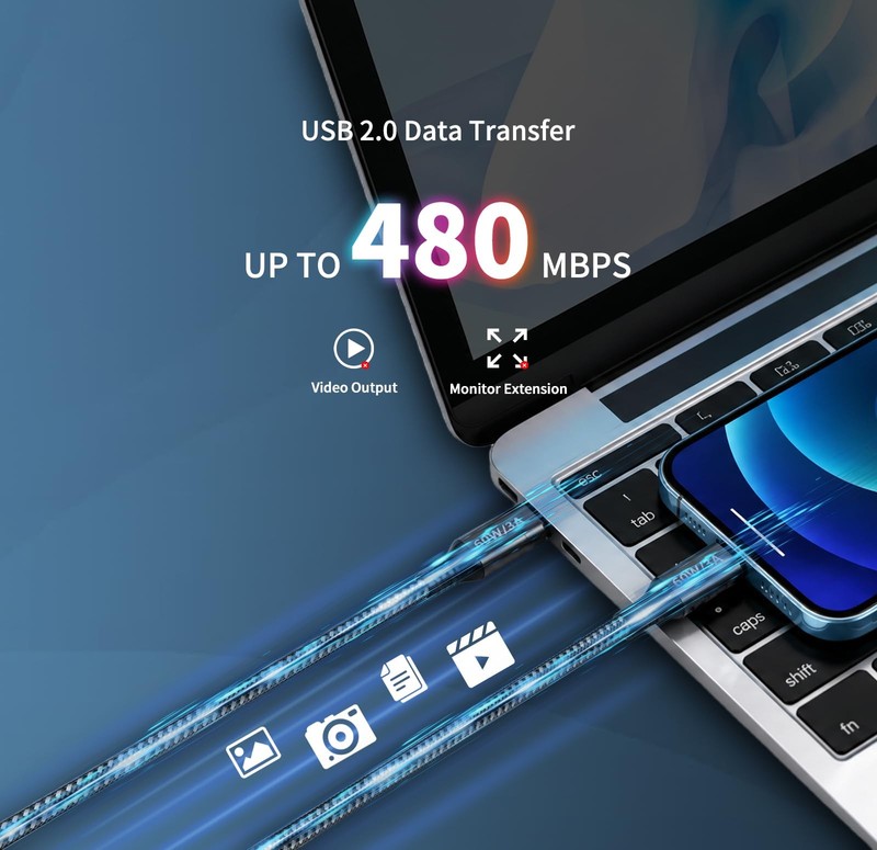 Extra Long 30 FT USB to USB Cable 60W, 480Mbps Data Transfer Fast Charging Co... gallery
