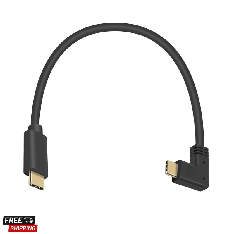 USB C to USB C Cable Short 1ft, USB 3.1 Right Angle 90 Degree Type C Cable, 6...