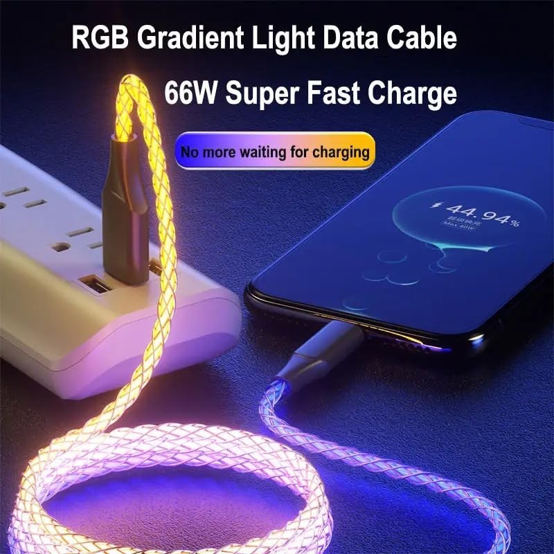 Illuminated USB C to USB C Cable, Zinc Alloy Braided Type-C PD Cable gallery