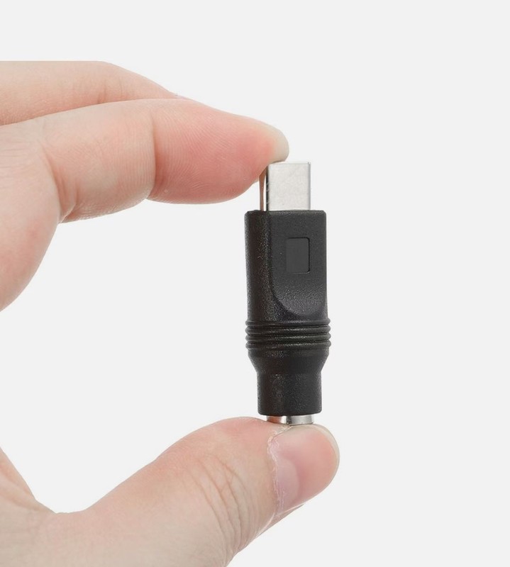 2 x DC Power Adapter Type C USB Male to DC 5.5x2.1mm Female Connector Black gallery