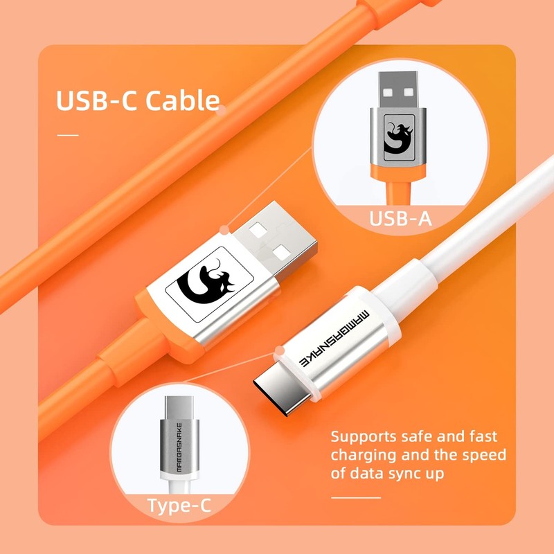 2.0M USBType C Dual Sleeve Stable Connection Gaming Keyboard Cable Detach gallery