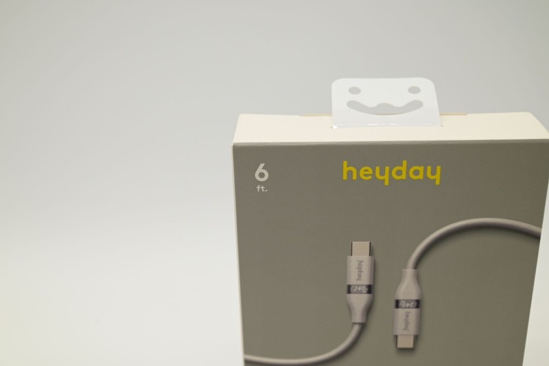 NIB Heyday Soft-Touch Fast Charging Cable Grey 6ft USB C to USB C gallery