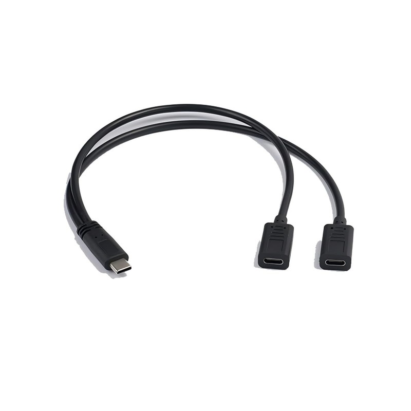 USB C Y Splitter Charge Cable 1 In 2 Out Type C Power Extender Dual Port