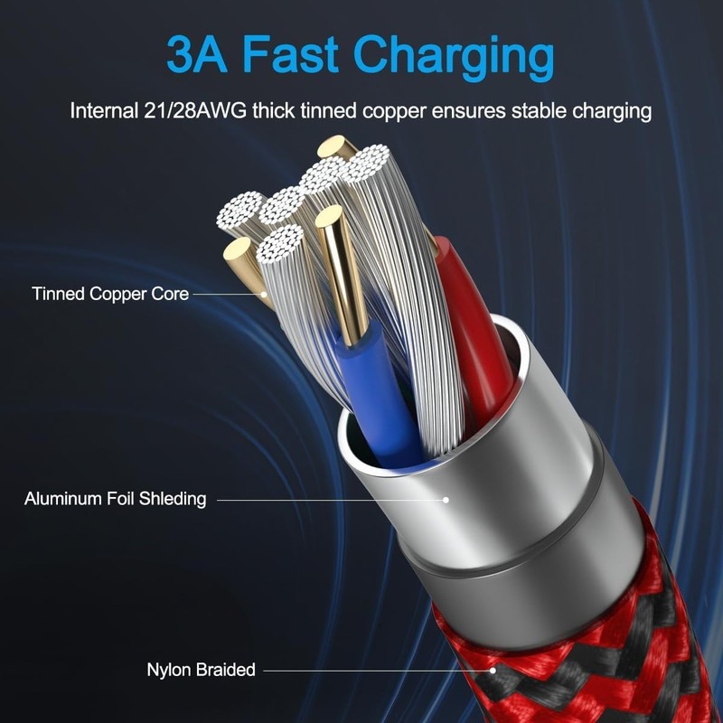 Colorful 6FT Braided Micro USB Charging Cables - Quick Charge, Durable Design gallery