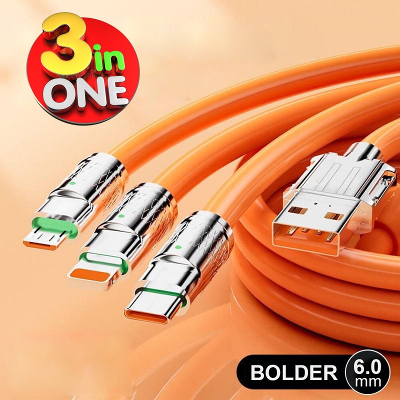 3 in 1 Max 120W 6.0 FT Fast Charging Cable USB Universal Cell Phone Charger Cord gallery